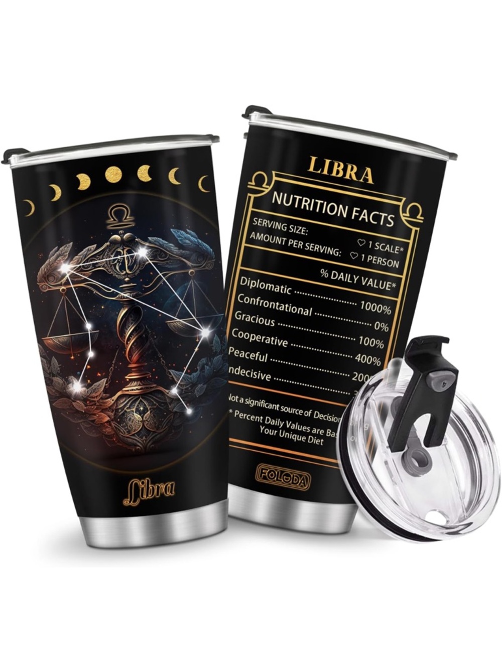 Libra Zodiac Horoscope Insulated Stainless Steel Tumbler - Hot or Cold